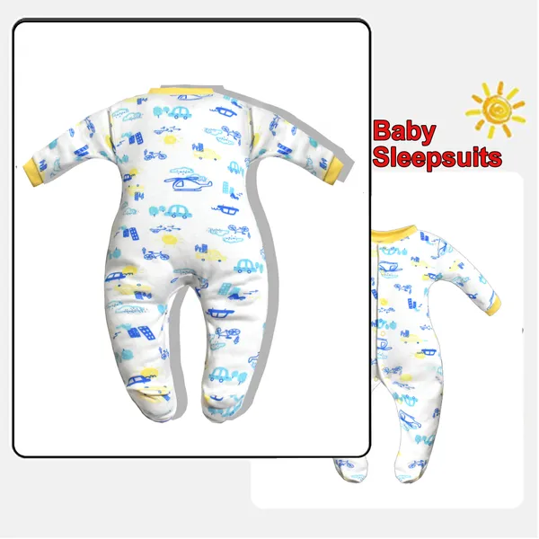 Full_Length_Printed_Baby_Footies_Sleepsuit_Romper_Pack_of_3-(Yellow)