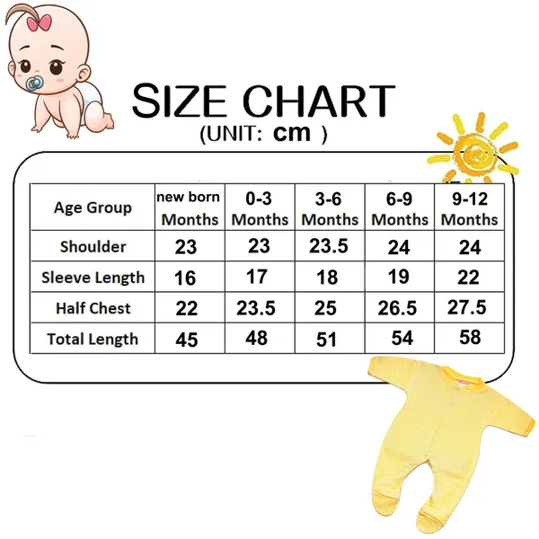 Full_Length_Printed_Baby_Footies_Sleepsuit_Romper_Pack_of_3-(Yellow)
