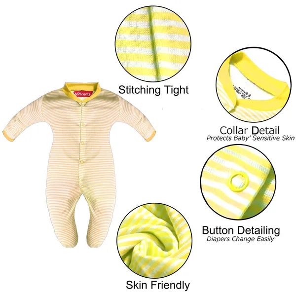 Full_Length_Printed_Baby_Footies_Sleepsuit_Romper_Pack_of_3-(Yellow)