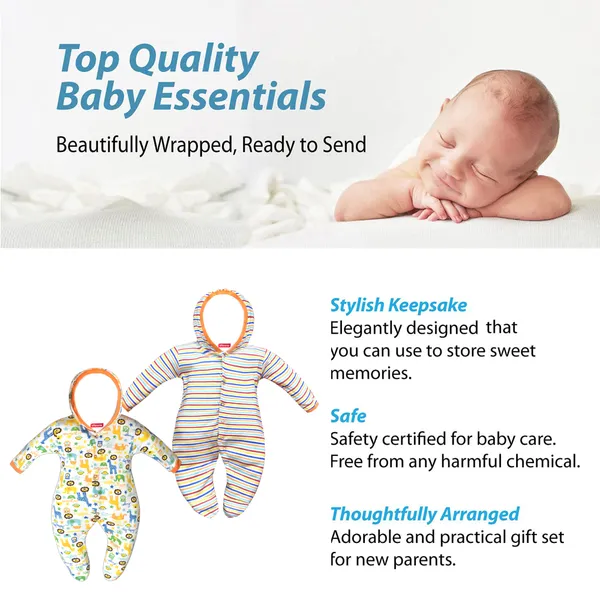Zoey_Newborn_Baby_Boy's_and_Baby_Girl's_Cotton_Striped_Full_Sleeve_Hooded_Footies_Sleepsuit_Rompers(Orange)-Pack_of_2