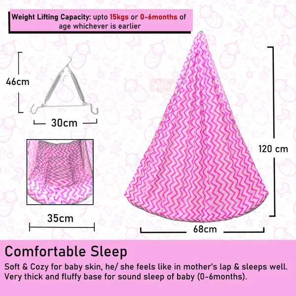 Cherub_Baby_Swing_Cradle_with_Mosquito_Net_and_Spring_(Pink)