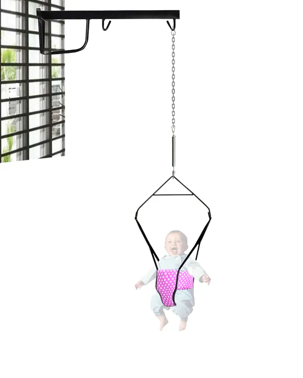 2_in_1_Baby_toddler_Jumper_with_window_hanging_metal_stand_Cum_Baby_Walking_Harness_Function,_Fun_Activity_for_6-12_Months_Baby_Infant_Toddler