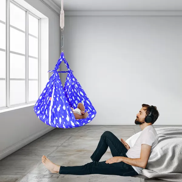 Sunny_Baby_Swing_Cradle_with_Mosquito_net_and_Spring_(Blue)