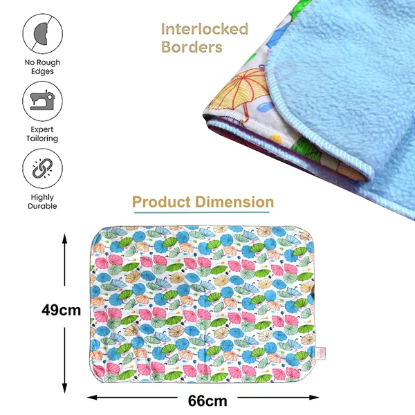 Â _Diaper_Changing_Mat_Sleeping_mats_Water_Proof_Bed_Protector_with_one_side_fabric_New_Born_Baby_(65cm_x_45_cm)_(0-6_Months)_Pink