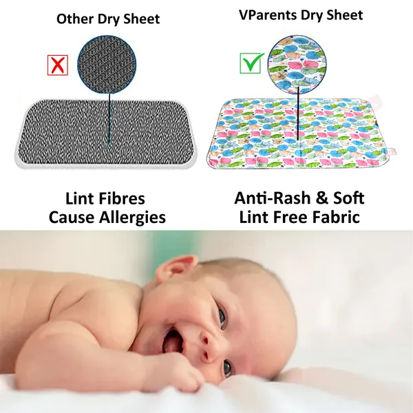 Â _Diaper_Changing_Mat_Sleeping_mats_Water_Proof_Bed_Protector_with_one_side_fabric_New_Born_Baby_(65cm_x_45_cm)_(0-6_Months)_Pink