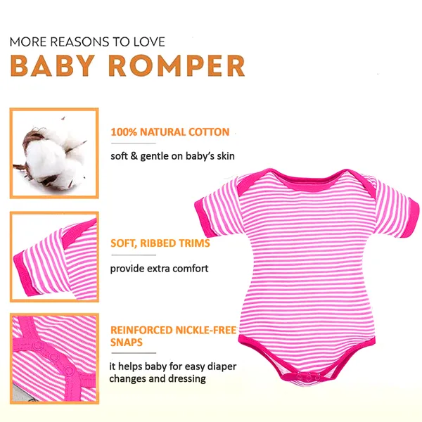Set_of_3_Half_Sleeves_Baby_Romper_Body_Suits_Jump_Suit_for_Boys_and_Girls_-pink