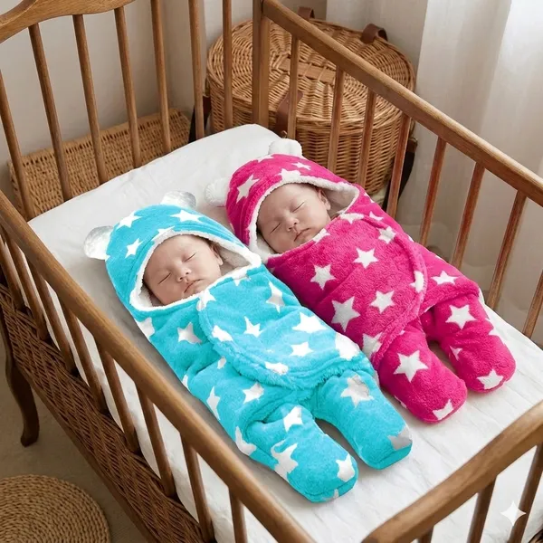 VParents__3-in-1_Soft_Hooded_Baby_Blanket_Wrapper_-0-6_Months_Swaddle_for_New_Born_Sleeping_Bag_Gift__Bath_Towel_Bath_Robe_Pack_of_2_Combo_-