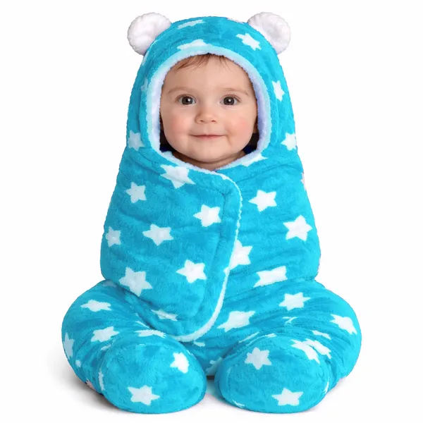 VParents__3-in-1_Soft_Hooded_Baby_Blanket_Wrapper_-0-6_Months_Swaddle_for_New_Born_Sleeping_Bag_Gift__Bath_Towel_Bath_Robe_Pack_of_2_Combo_-