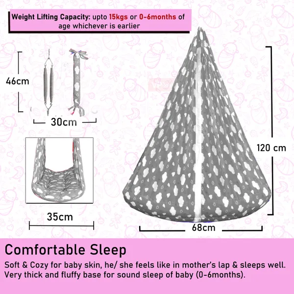 Sunny_Baby_Swing_Cradle_with_Mosquito_net_and_Spring_(Grey)