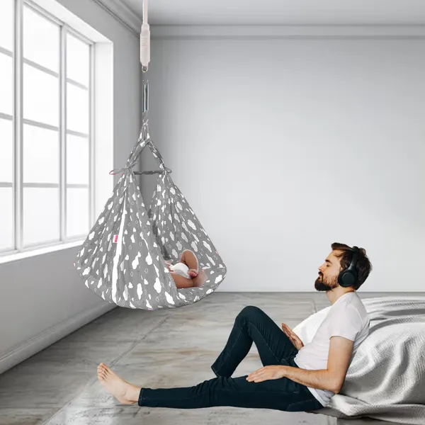 Sunny_Baby_Swing_Cradle_with_Mosquito_net_and_Spring_(Grey)
