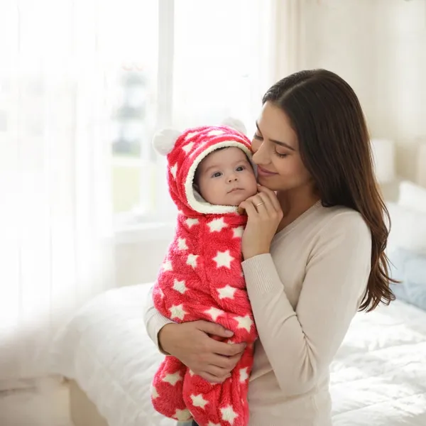 3-in-1_Soft_Hooded_Baby_Blanket_Wrapper_-0-6_Months_Swaddle_for_New_Born_Sleeping_Bag_Gift__Bath_Towel_Bath_Robe_-Red