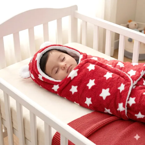 3-in-1_Soft_Hooded_Baby_Blanket_Wrapper_-0-6_Months_Swaddle_for_New_Born_Sleeping_Bag_Gift__Bath_Towel_Bath_Robe_-Red