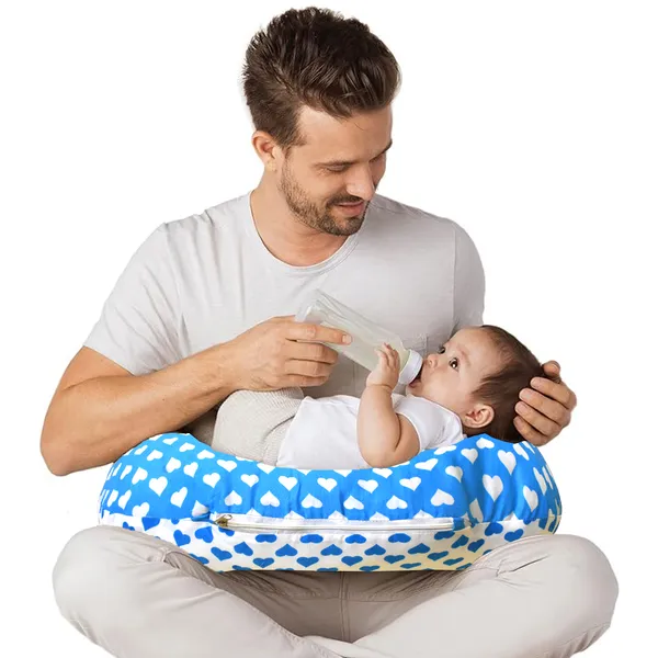 Rosy_Baby_4_Piece_Bedding_Set_with_Pillow_and_Bolsters_Sleeping_Bag_and_Bedding_Set_and_Feeding_Pillow_Combo_(Blue)