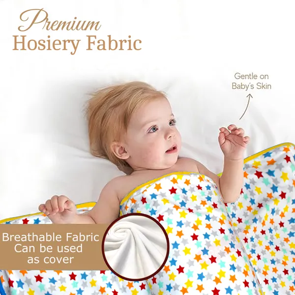 Vparents_Cotton_New_Born_Baby_Hooded_Wrapper_Blanket,_Double_Layer_0-12_Months_Deo