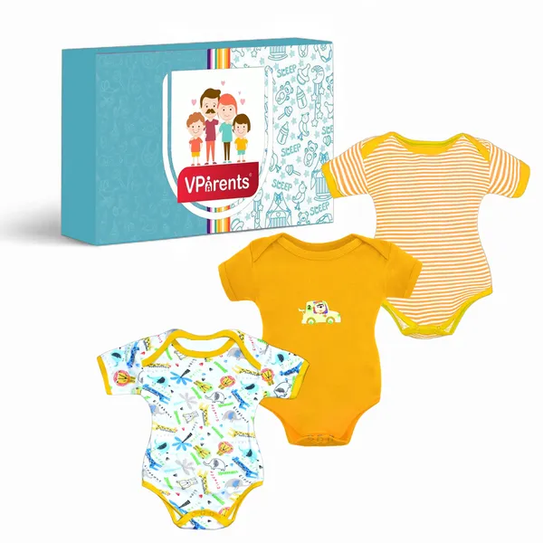 Set_of_3_Half_Sleeves_Baby_Romper_Body_Suits_Jump_Suit_for_Boys_and_Girls_(9-12_months)-_Yellow