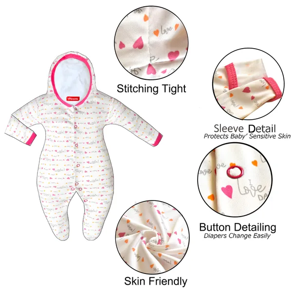Zoey_Newborn_Baby_Boy's_and_Baby_Girl's_Cotton_Striped_Hooded_Full_Sleeve_Footies_Sleepsuit_Rompers_(Pink)_-_Pack_of_2
