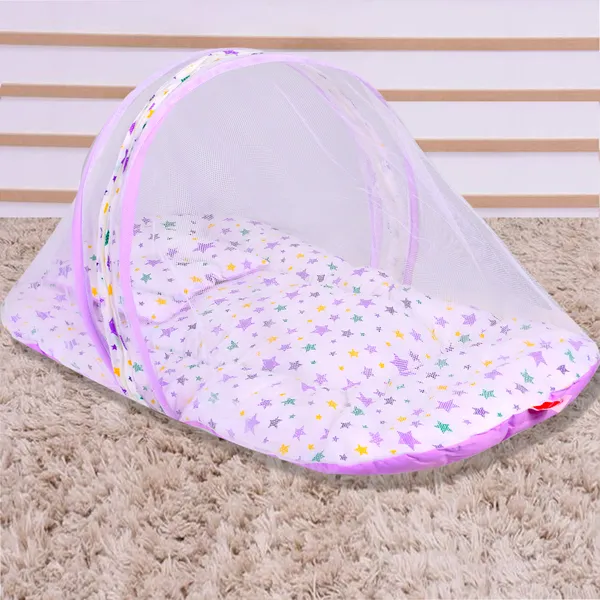 Joy_Baby_Bedding_Set_with_Mosquito_net_and_Pillow_(Purple)