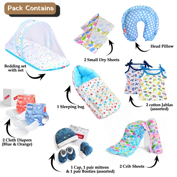 14_In_1_New_Born_Baby_Combo_(0-6_Months)_Blue_Bedding_Set_For_Baby_Boy_And_Assorted_Colour_For_Remaining