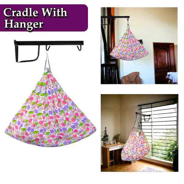Vparents_Chunky_Baby_Swing_Cradle_With_Spring_And_Metal_Window_Cradle_Hanger_(Pink)