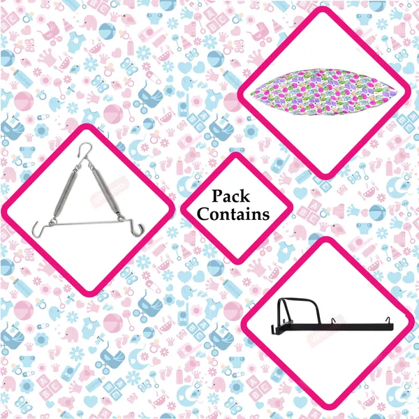 Vparents_Chunky_Baby_Swing_Cradle_With_Spring_And_Metal_Window_Cradle_Hanger_(Pink)