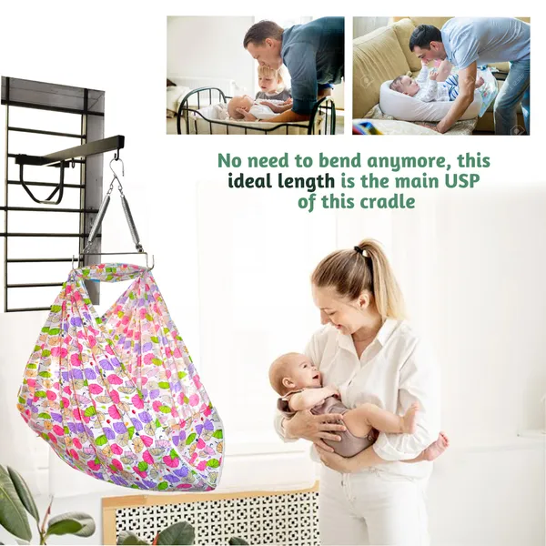 Vparents_Chunky_Baby_Swing_Cradle_With_Spring_And_Metal_Window_Cradle_Hanger_(Pink)