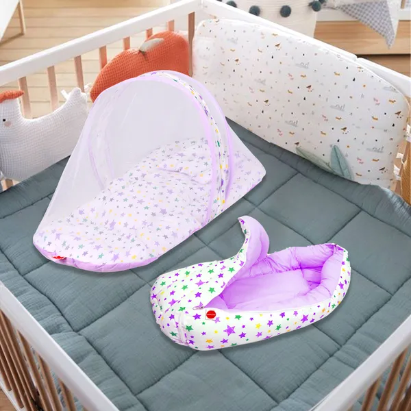 Joy_Baby_Bedding_Set_with_Pillow_and_Sleeping_Bag_Combo_(Purple)