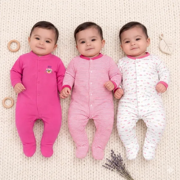 Full_Length_Printed_Baby_Footies_Sleepsuit_Romper_Pack_of_3-(Pink)