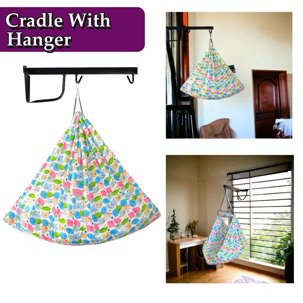 Vparents_Chunky_Baby_Swing_Cradle_With_Spring_And_Metal_Window_Cradle_Hanger_(Blue)