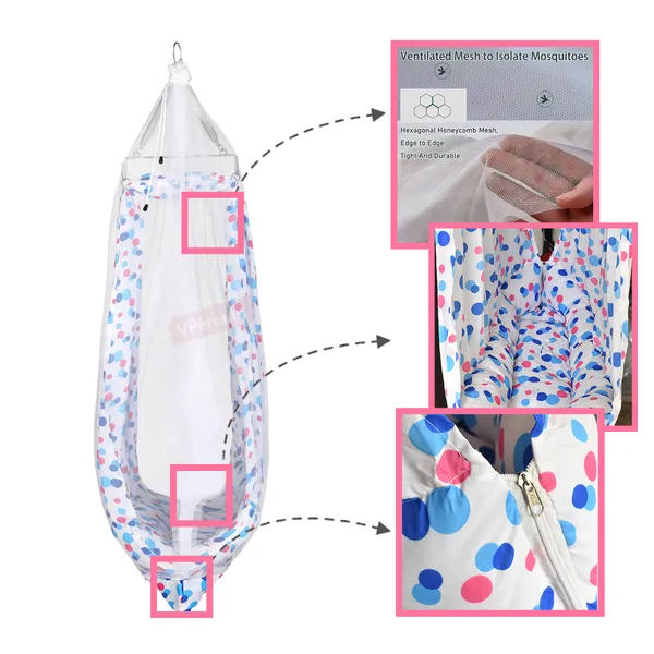 Preemie_Baby_Swing_Cradle_with_Mosquito_Net_Spring_and_Metal_Window_Cradle_Hanger(Blue)