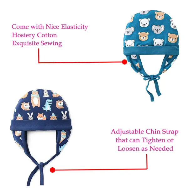 Vparents_Cotton_Cap_For_New_Born_Baby_Baby_Boy&Girl_(6-12_Months)-Pack_Of_2_Multicolor