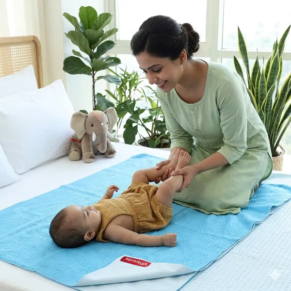 Chubby_Cheeks_Water_Proof_Baby_Bed_Protector_Reusable_Dry_Sheet_(Ferozi,)