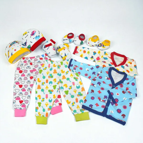 New_born_Combo_gift_set_for_baby_boy_and_girl_2_cap_mitten_booties_and_2_Fullsleeve_jabla_2_pajama_(0_-6_month)_Pink_Assorted_Design_pack_of_10