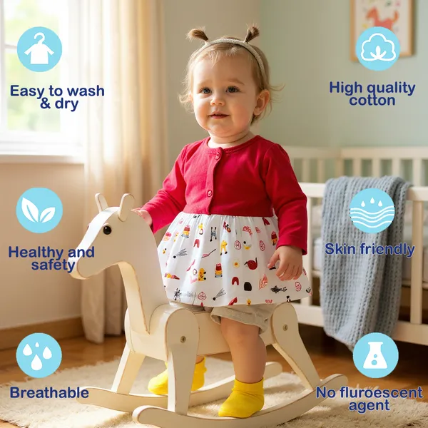 VParents_Cotton_Knee-Length_Full_Sleeves_Girls__Frock_pack_of_5