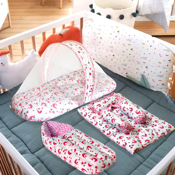 Galaxy_Baby_4_Piece_Bedding_Set_with_Pillow_and_Bolsters_Sleeping_Bag_and_Bedding_Set_Combo_(Pink)