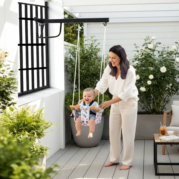 Preemiee_swing_for_Kids_Indoor_Outdoor|jhula_for_kids|Baby_Garden_Swing_with_window_Hanging_metal_rod(8_Months_to_3_Years)_(Up_to_15_kg)