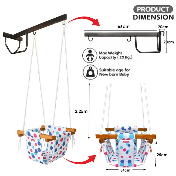 Preemiee_swing_for_Kids_Indoor_Outdoor|jhula_for_kids|Baby_Garden_Swing_with_window_Hanging_metal_rod(8_Months_to_3_Years)_(Up_to_15_kg)