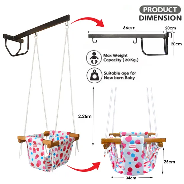 Preemiee_swing_for_Kids_Indoor_Outdoor|jhula_for_kids|Baby_Garden_Swing_with_window_Hanging_metal_rod_(8_Months_to_3_Years)_(Up_to_15_kg)
