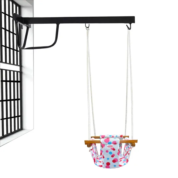 Preemiee_swing_for_Kids_Indoor_Outdoor|jhula_for_kids|Baby_Garden_Swing_with_window_Hanging_metal_rod_(8_Months_to_3_Years)_(Up_to_15_kg)
