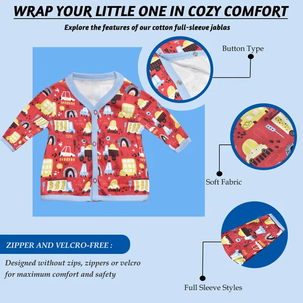 Vparents_Full_Sleeves_Cotton_New_Born_Baby_Boy's_&_Baby_Girls_Jabla_-Multicolour_-_Pack_Of_6_Assorted_Design