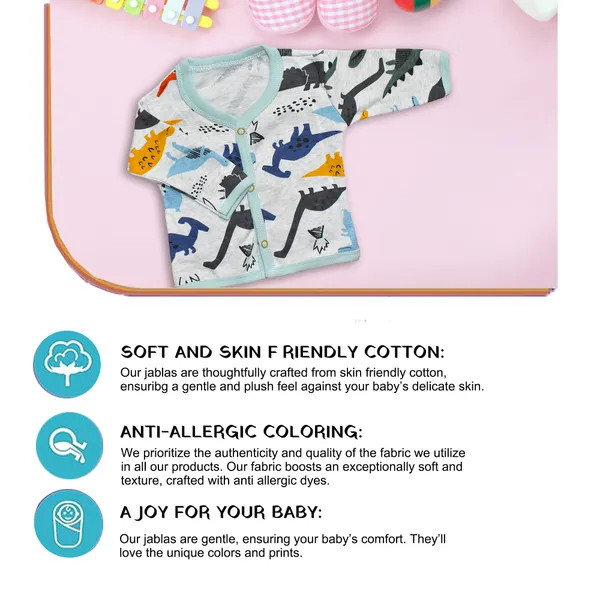 Vparents_Full_Sleeves_Cotton_New_Born_Baby_Boy's_&_Baby_Girls_Jabla_-Multicolour_-_Pack_Of_6_Assorted_Design