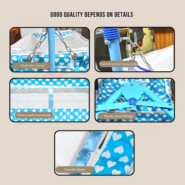 Vparents_New_Born_Baby_Crib_Bassinet_Cot_Swing_Cradlejhula_Palna_-_Rosy_(Blue)