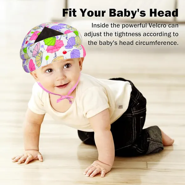 Vparents_Chunky_Baby_Head_Protector_for_Safety_of_Kids_6M_to_3_Years-_Baby_Safety_Helmet_with_Proper_Air_Ventilation_&_Corner_Guard_Protection_Pack_of_2_(Pink_and_Purple)