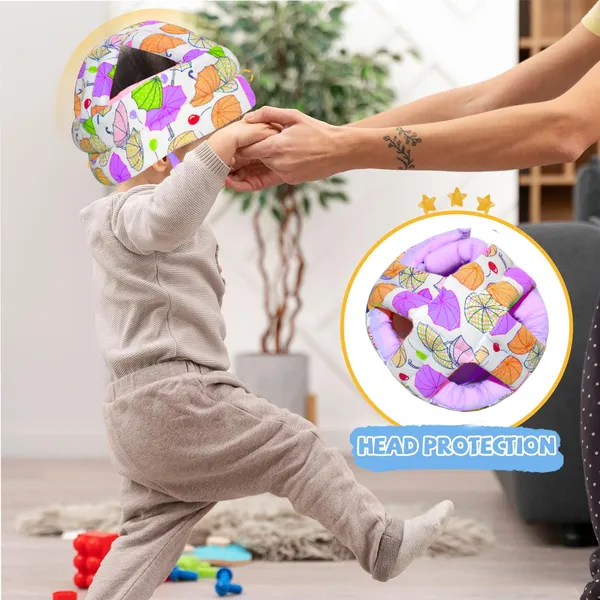 Vparents_Chunky_Baby_Head_Protector_for_Safety_of_Kids_6M_to_3_Years-_Baby_Safety_Helmet_with_Proper_Air_Ventilation_&_Corner_Guard_Protection_Pack_of_2_(Pink_and_Purple)