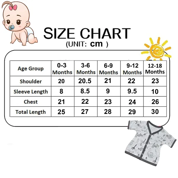 Vparents_Half_Sleeves_Cotton_New_Born_Baby_Boy's_&_Baby_Girls_Jabla_-Multicolour_-_Pack_Of_4_Assorted_Design_(0-3_Months)
