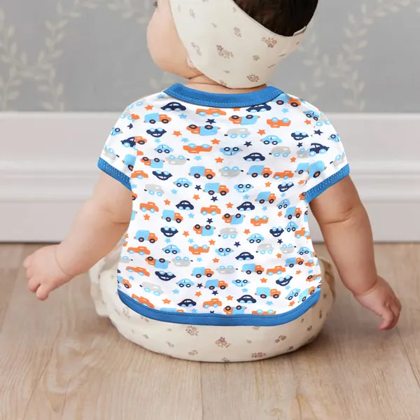 Vparents_Half_Sleeves_Cotton_New_Born_Baby_Boy's_&_Baby_Girls_Jabla_-Multicolour_-_Pack_Of_4_Assorted_Design_(0-3_Months)