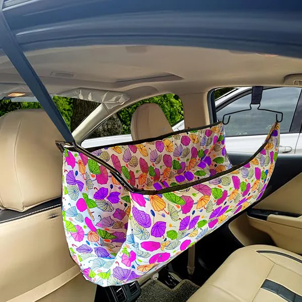 __Car_Cradle_Hammock_for_0_to_2_Year_Baby_|_Portable_with_Adjustble_Belt,_Hammock_Cloth,_Hangers_(Pink,_Cotton)