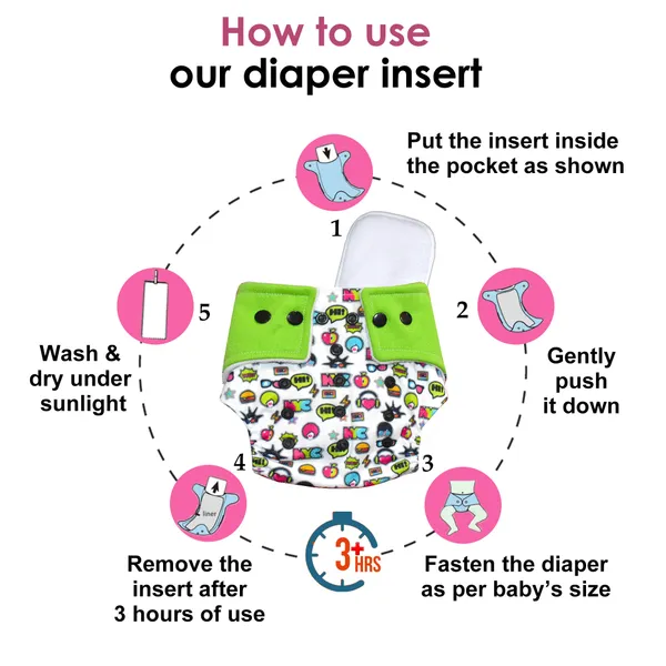 Mix�_Print_Reusable_and_Adjustable_Cloth_Diapers_With_ulta_absorbent_Insert_with_5_layers-_washable