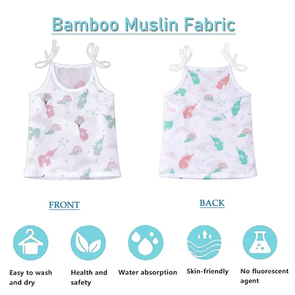 VParents_100%_Organic_Cotton_knoted_tying__frock_and_tying_jabla_Newborn_Baby_Girls_Sleeveless_Summerwear_Dress_Muslin_Frock_for_Infants_Pack_of_2_