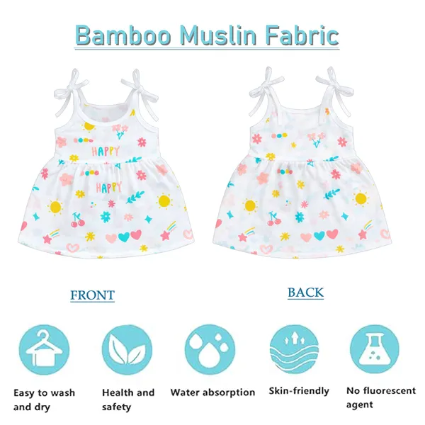 VParents_100%_Organic_Cotton_knoted_tying__frock_and_tying_jabla_Newborn_Baby_Girls_Sleeveless_Summerwear_Dress_Muslin_Frock_for_Infants_Pack_of_3_