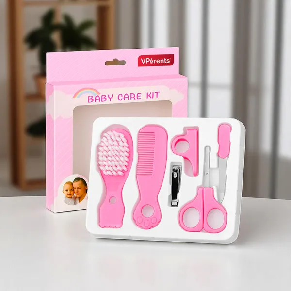 VParents_Baby_5in1_new_born_baby_Grooming_Kit_Set,nail_Cutter,_Scissor,_Filer,_hair_brush,_hair_comb_Baby_Grooming_Kit_for_New_Born_Baby,_Baby_Nail_Cutter,5pcs_(Pink)